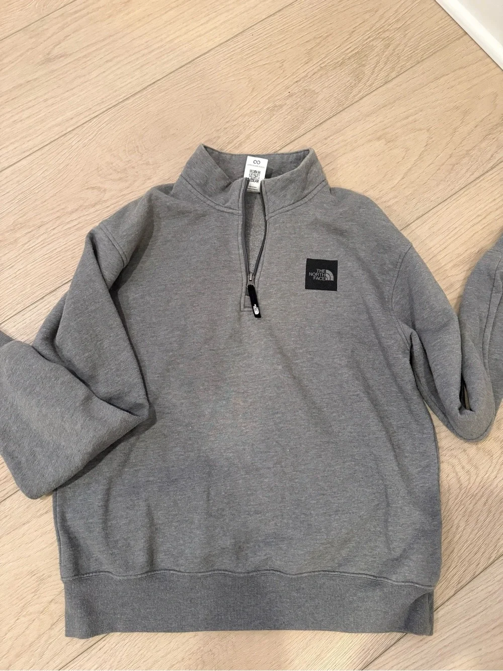 The North Face Grey Zip-Up Fleece Pullover